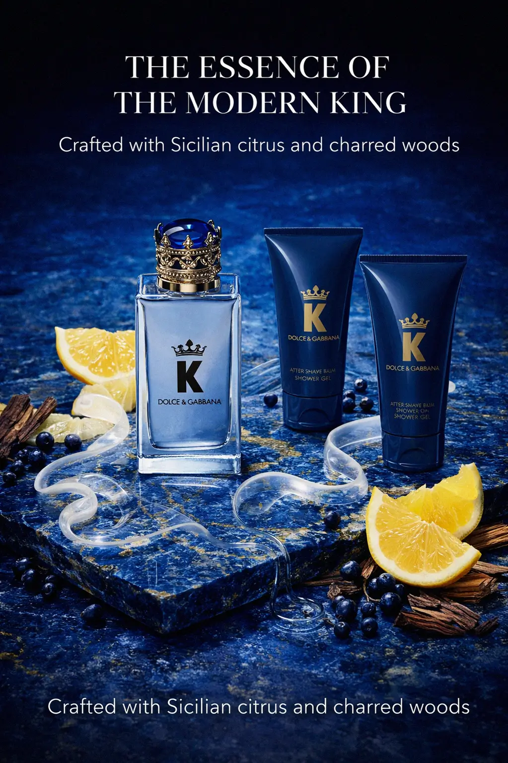 Polished masculine fragrance grooming ritual