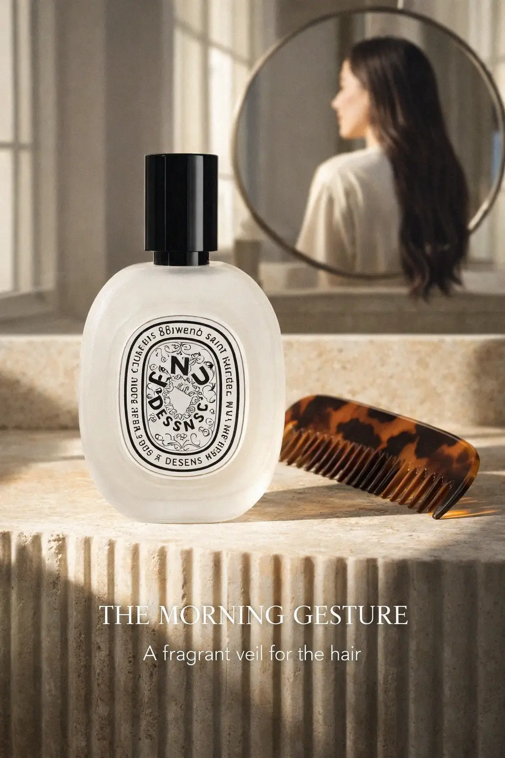 Polished hair styling with Diptyque