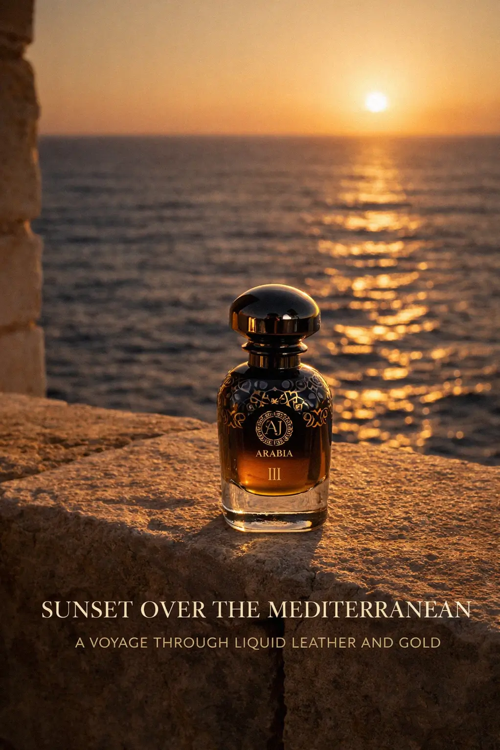 Sunset inspired leather fragrance notes