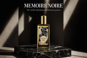 A large 6.7 oz glass bottle of Memo Paris Irish Leather perfume featuring an elegant gold cap on a clean surface.
