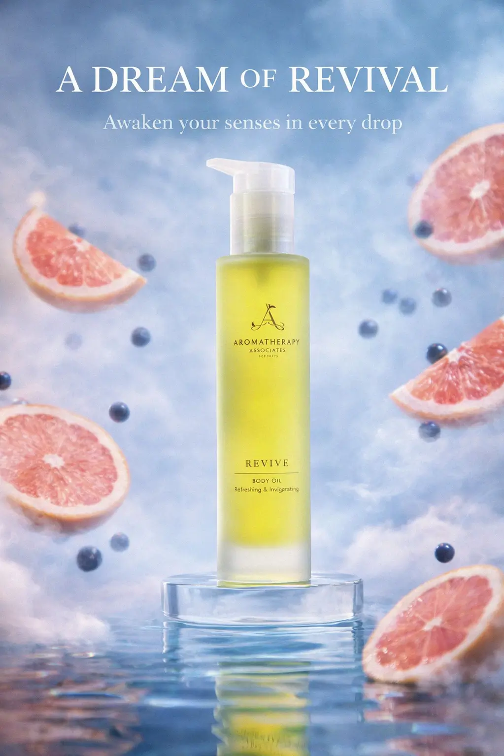 Luxury vanity display of the body oil