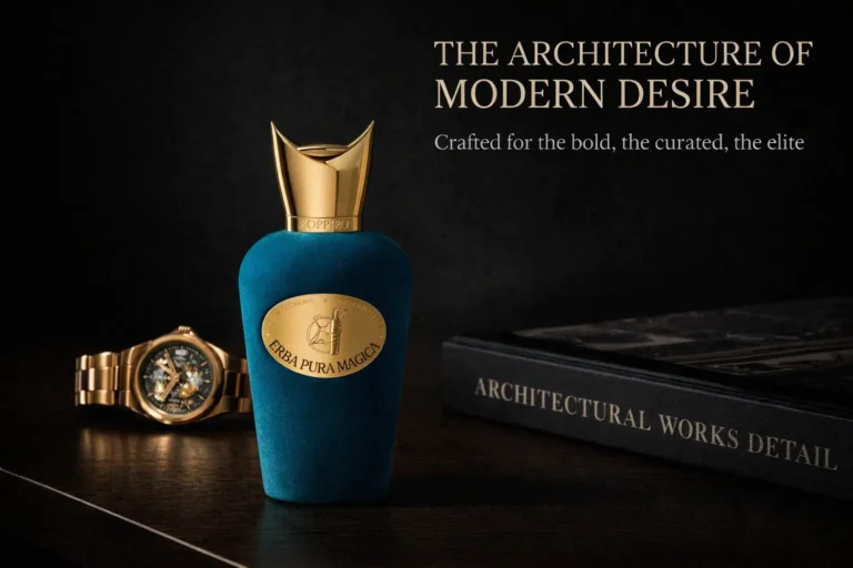 Sospiro Erba Pura Magica perfume bottle in its signature spray design on a minimalist background.