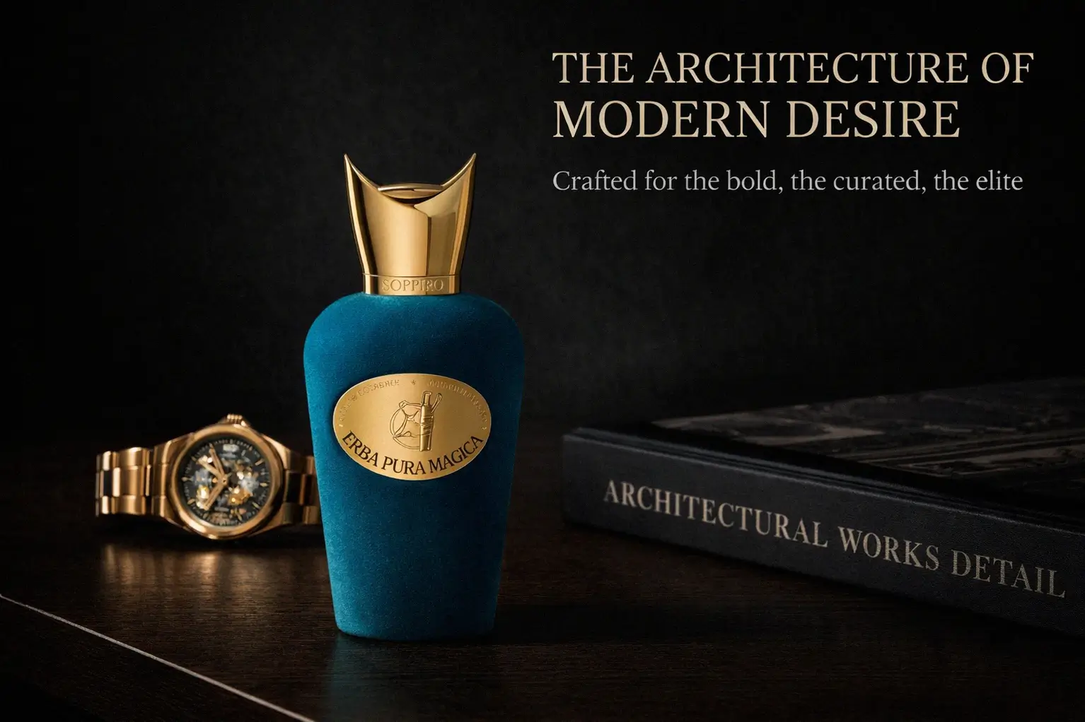 Sospiro Erba Pura Magica perfume bottle in its signature spray design on a minimalist background.