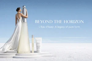 Issey Miyake L'eau d'Issey gift set with three perfume products arranged on a clean white surface.