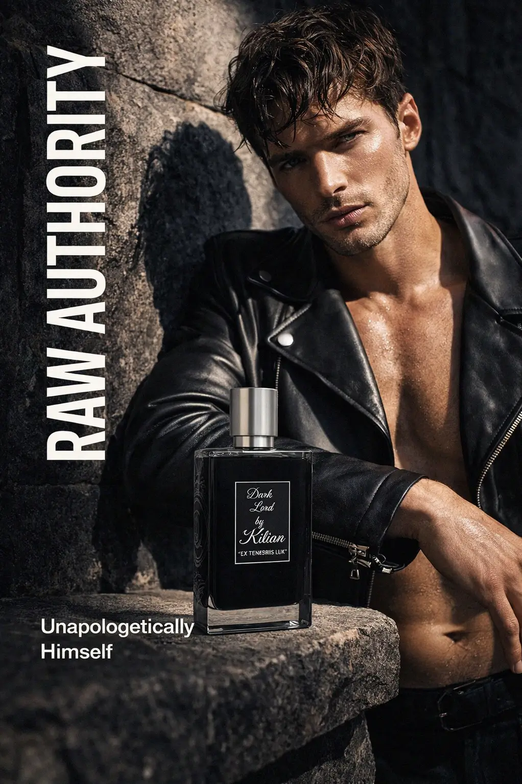 Close up of the Kilian Dark Lord bottle texture