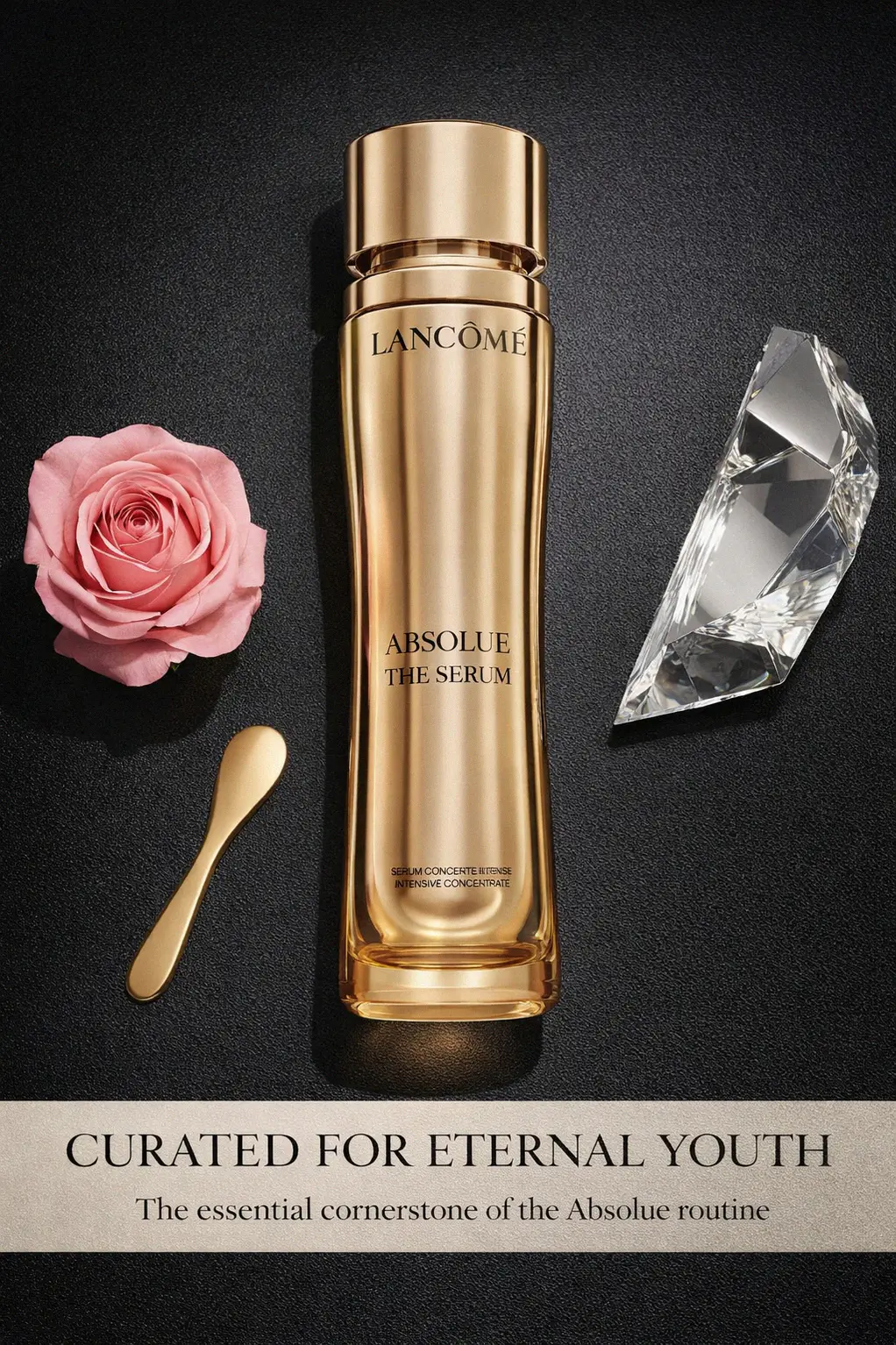 Luxury skincare serum on a polished marble vanity