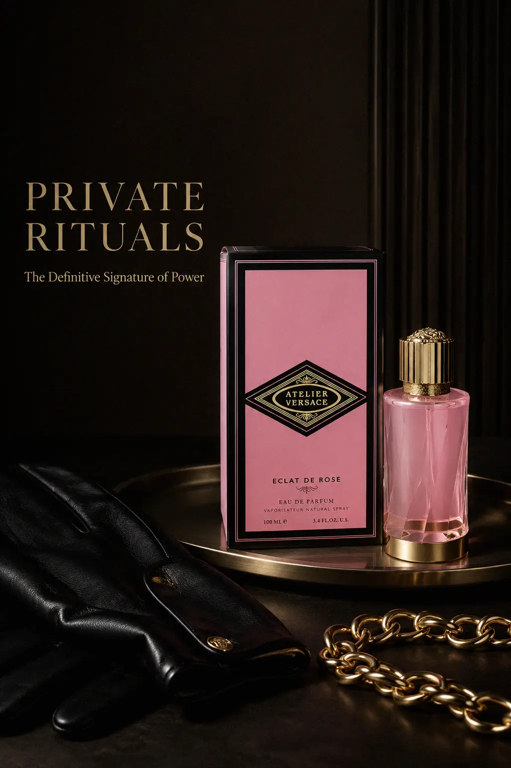 Versace rose perfume bottle details