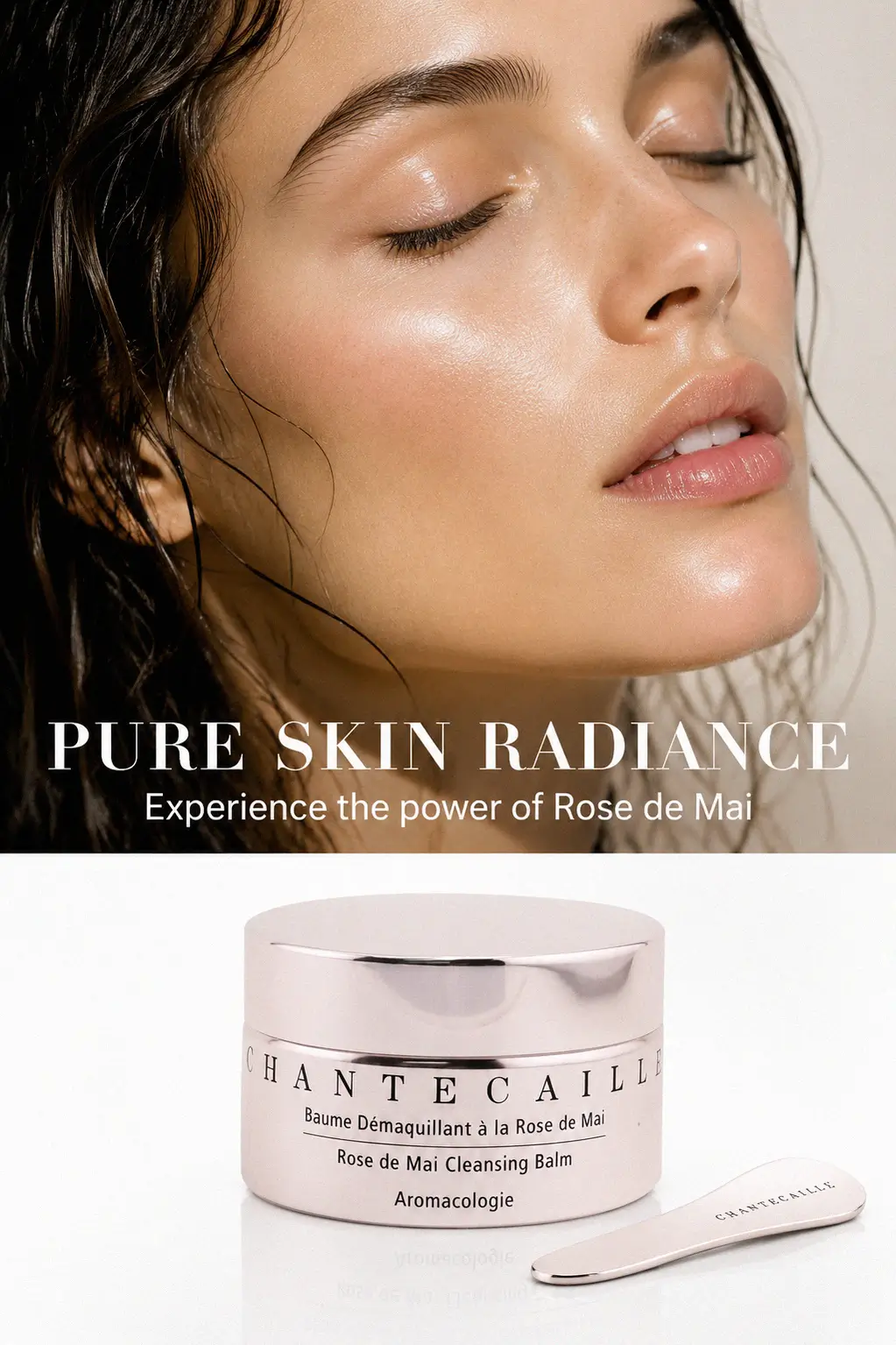 Applying the cleansing balm to the face