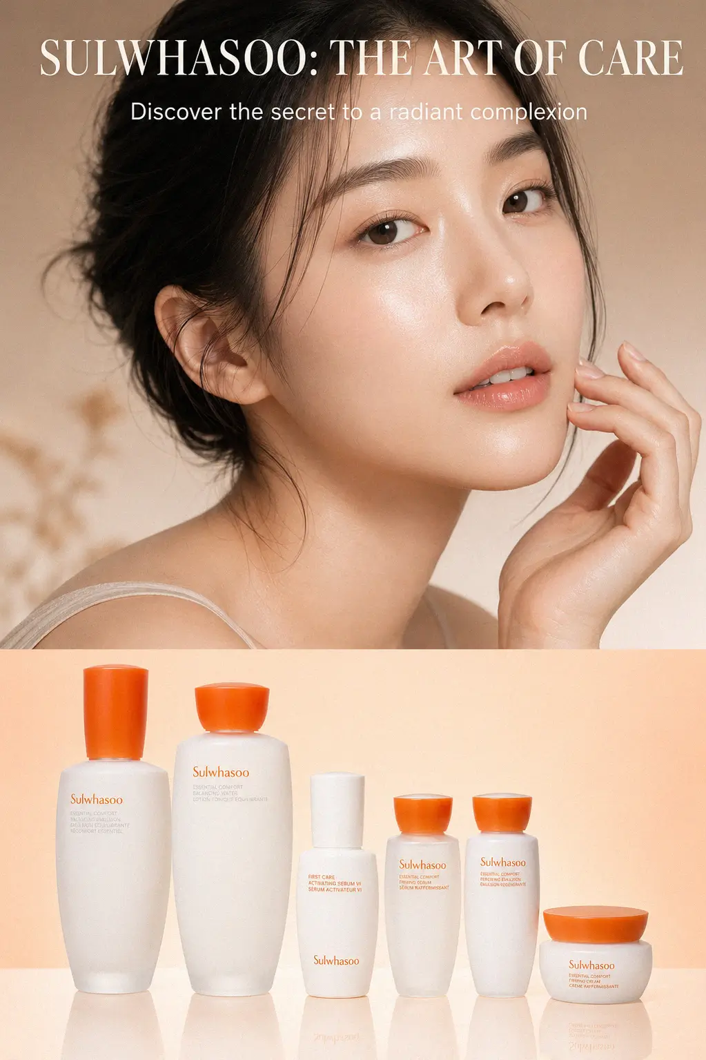 Refined herbal skincare set bottles in a clean aesthetic setting