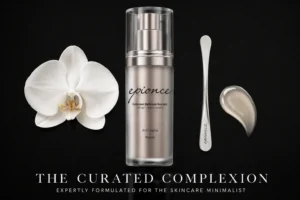 Epionce Intense Defense Serum 1.0 fl oz bottle standing on a clean, white marble vanity surface.