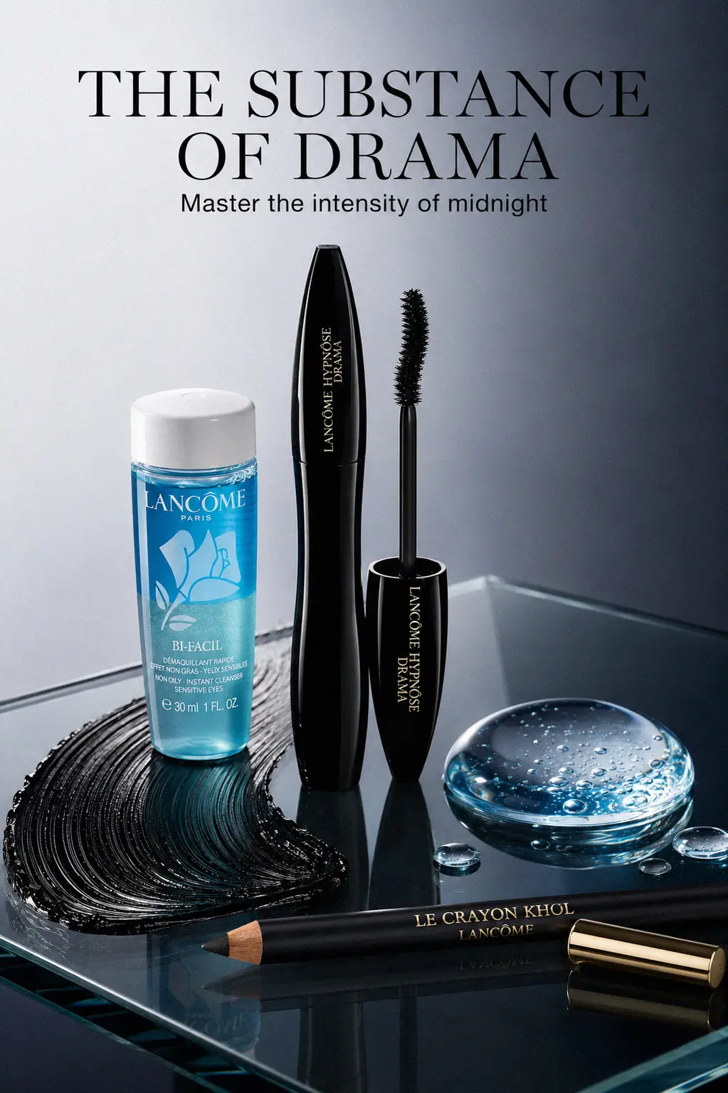 A polished eye makeup routine featuring Lancome essentials