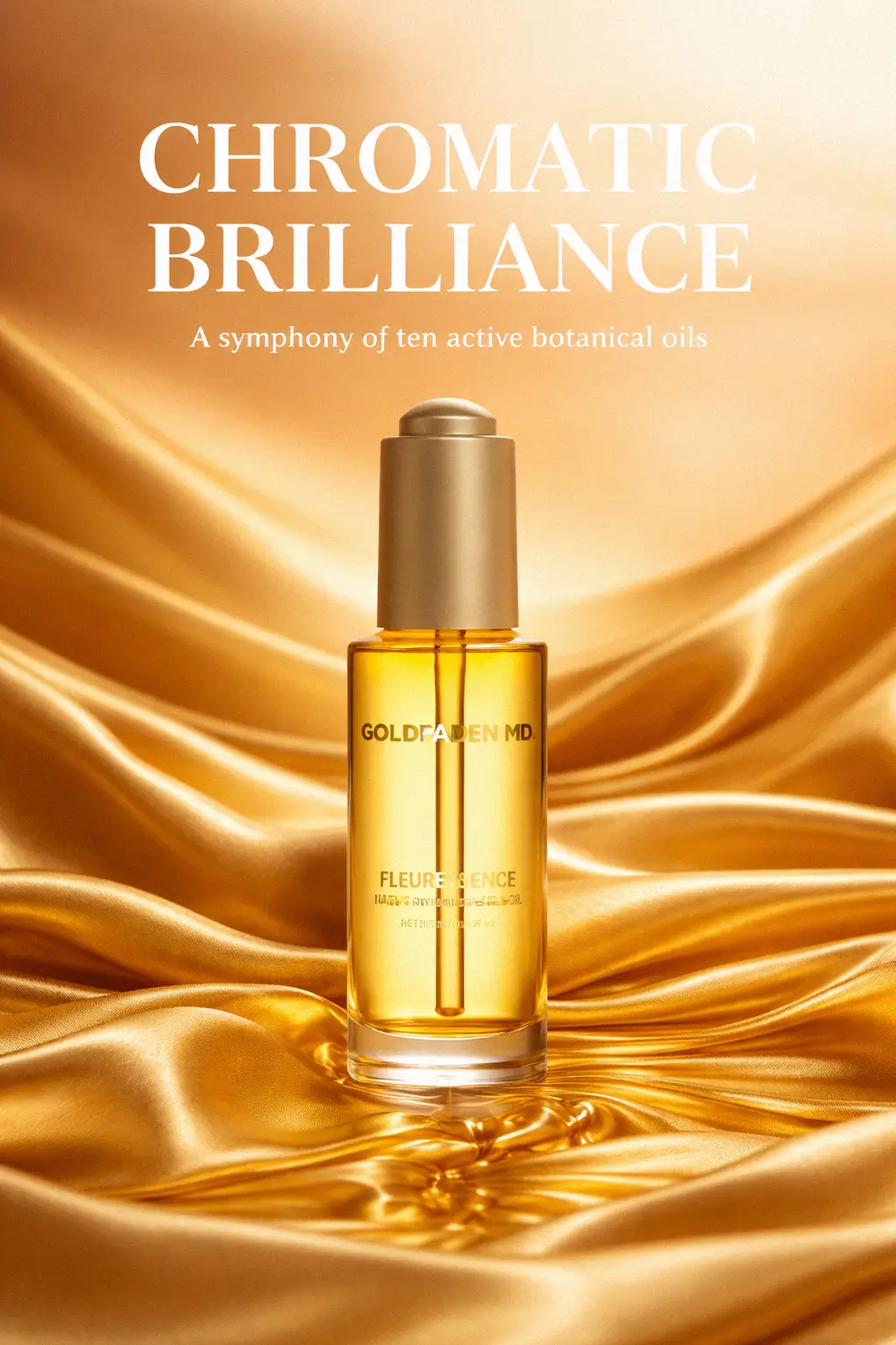 Luxury botanical face oil bottle