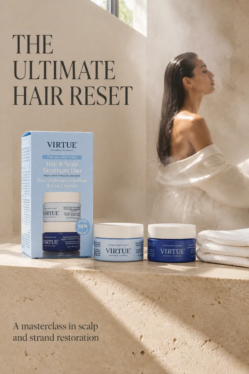 Luxury hair care routine with Virtue set