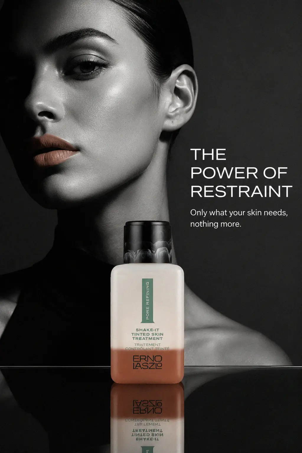 Close up of the sheer matte skin finish