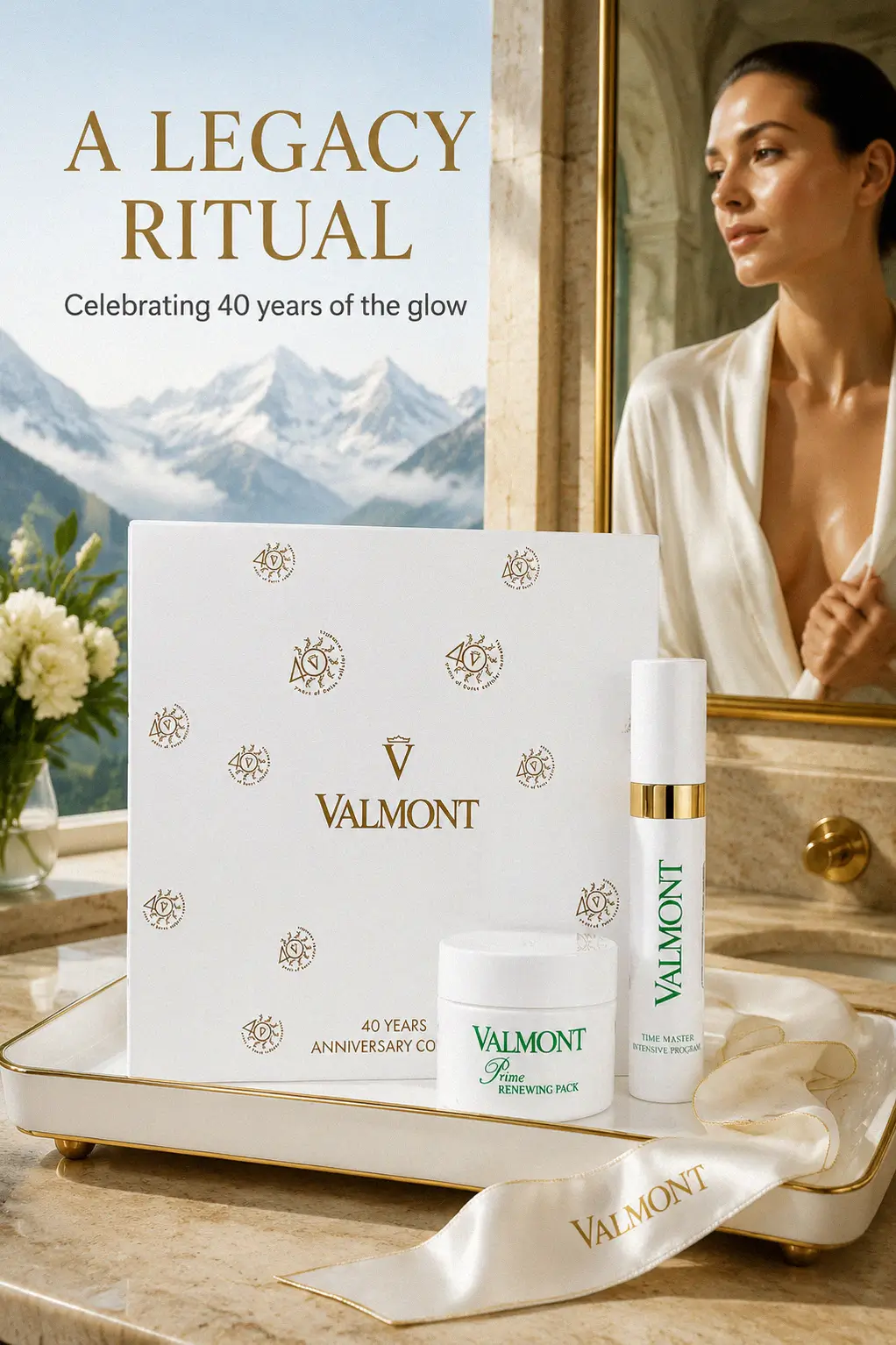A polished youthful finish from the Valmont 40 Years Anniversary Gift Set
