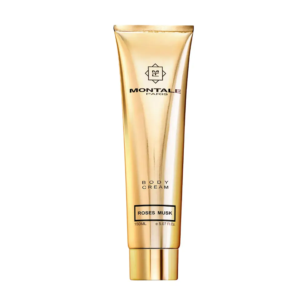 Montale Roses Musk Body Cream in a luxury vanity setting