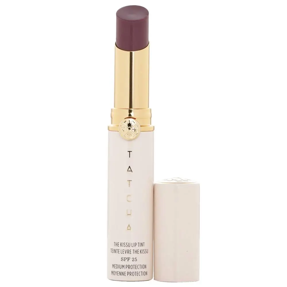 Tatcha The Kissu Lip Tint SPF 25 applied to lips for a hydrated and polished look