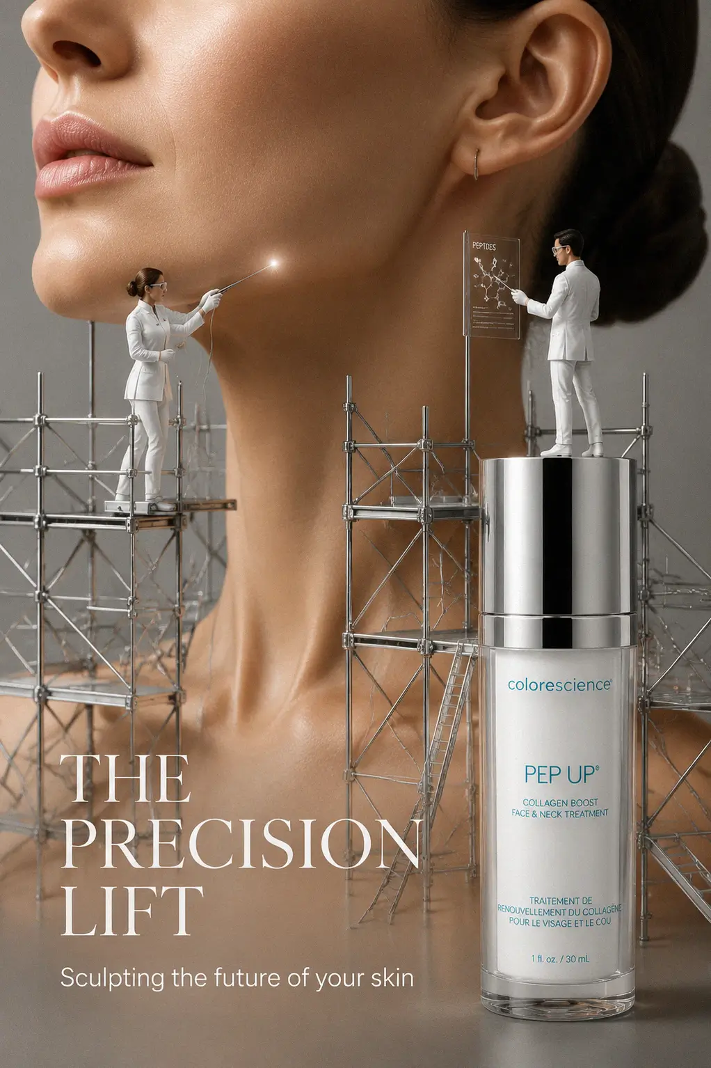 Skincare treatment on a minimalist background