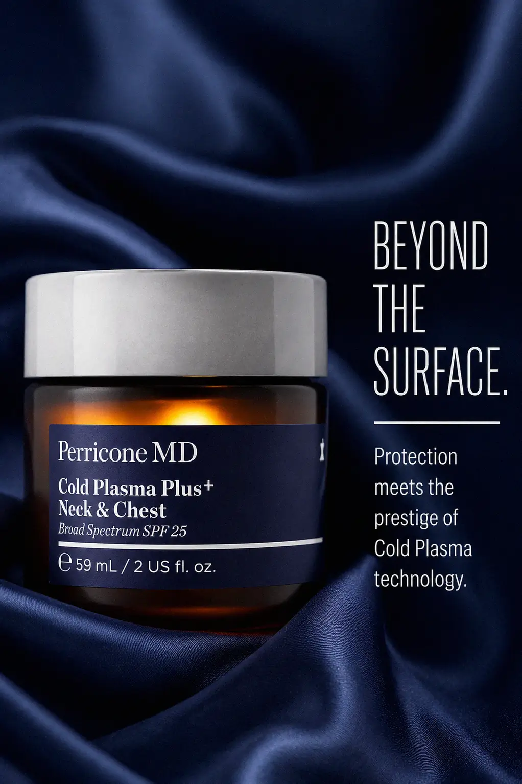 Applying Perricone MD Cold Plasma Plus+ Neck & Chest SPF 25