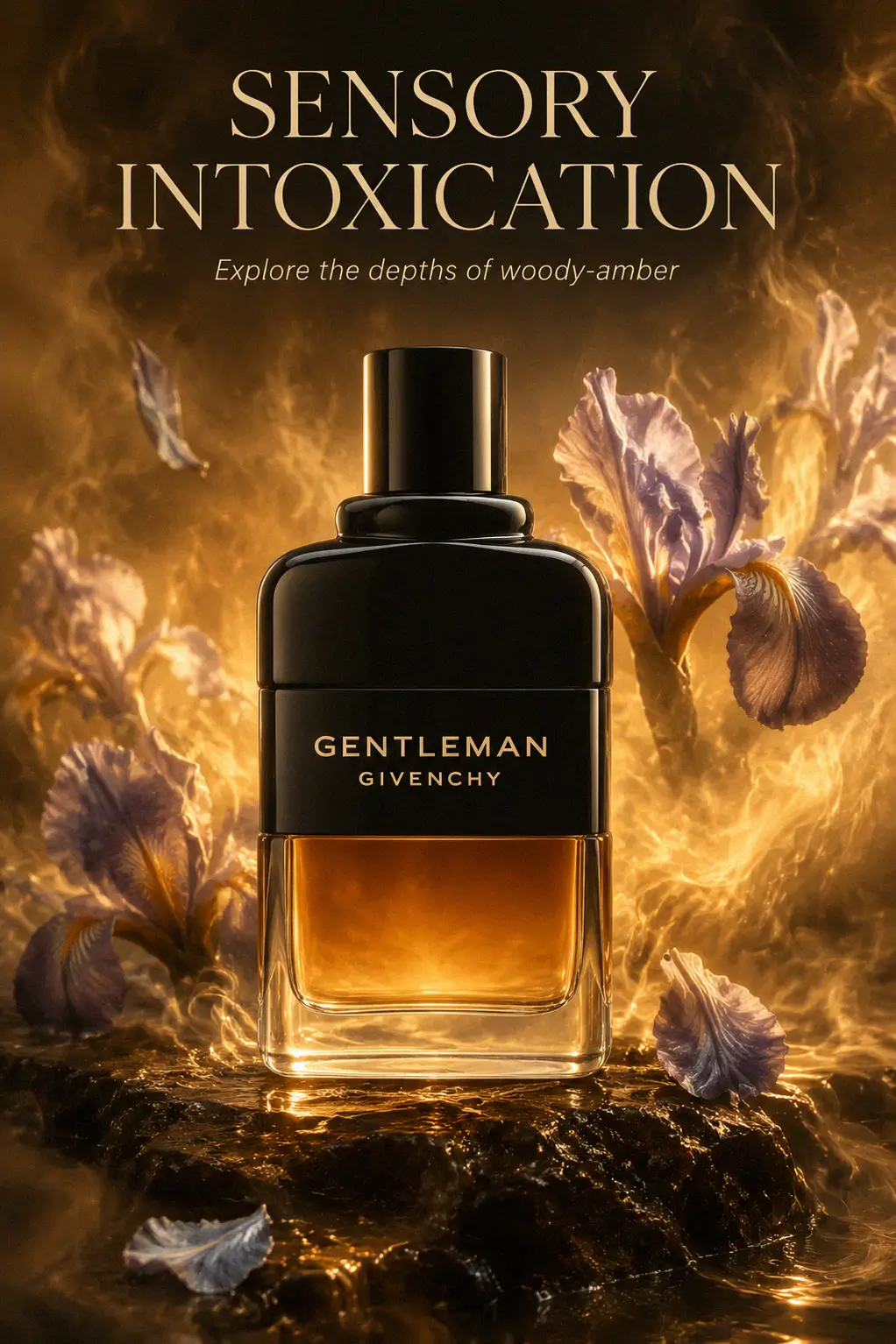 Close up of the Givenchy Gentleman Reserve Privee bottles