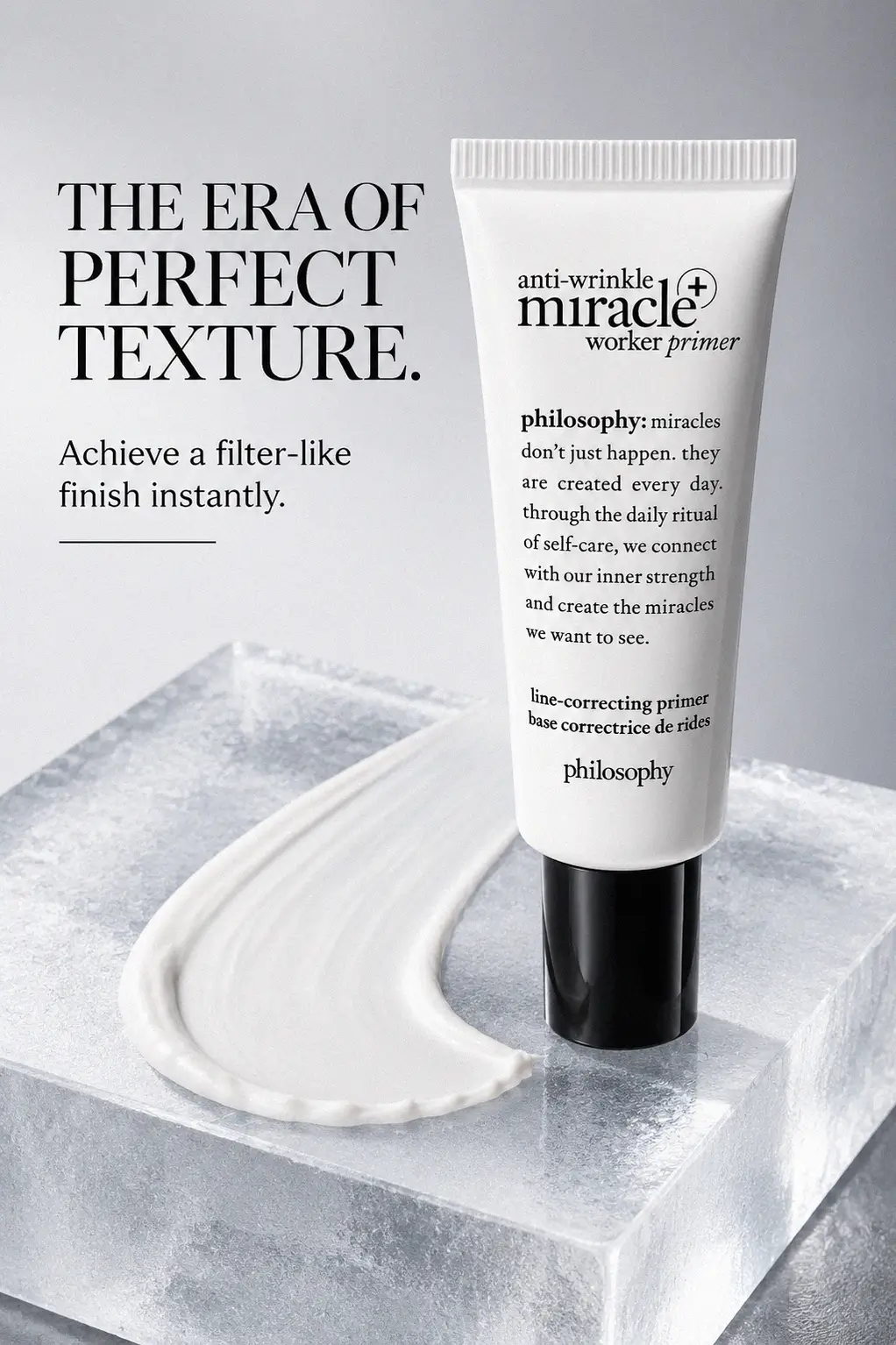Silky primer texture on skin