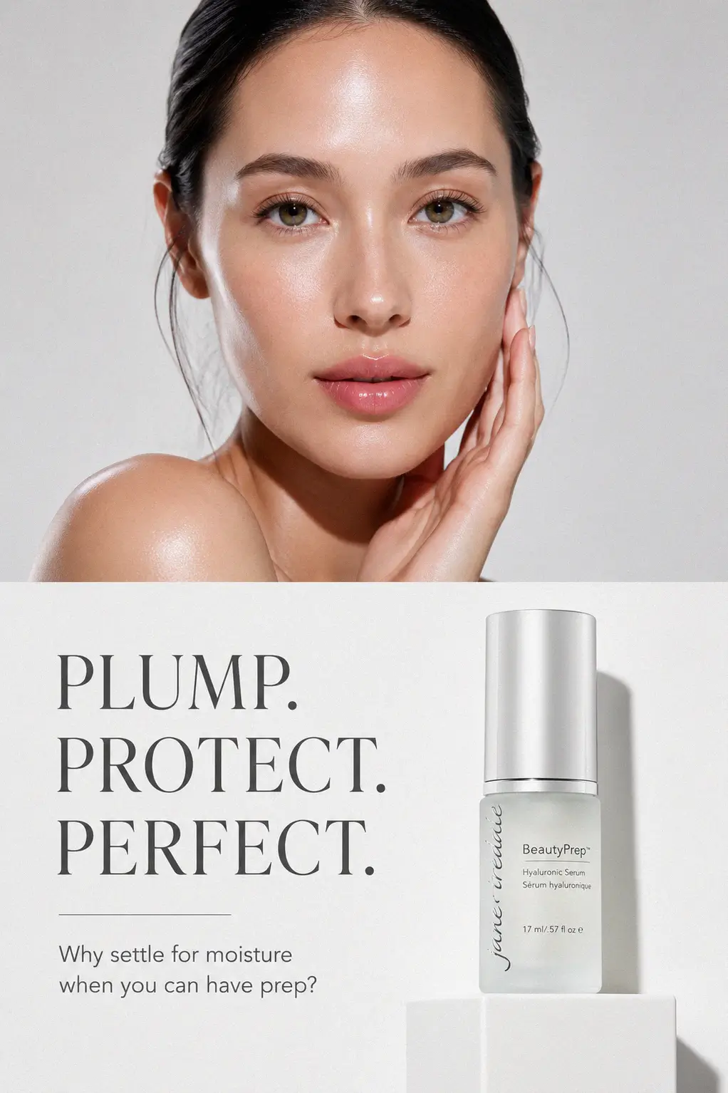 Hydrated and glowing skin after serum application