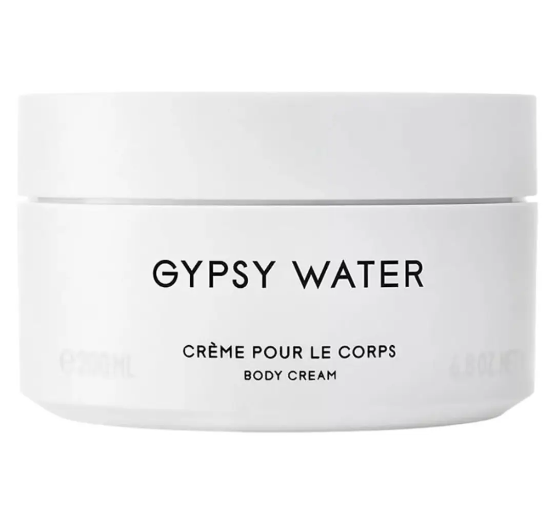 The luxe texture of Byredo Gypsy Water Body Cream on a minimalist vanity