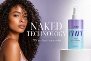 A 10 oz bottle of Color Wow Curl Shook spray featuring a clear and blue bi-phase liquid formula.