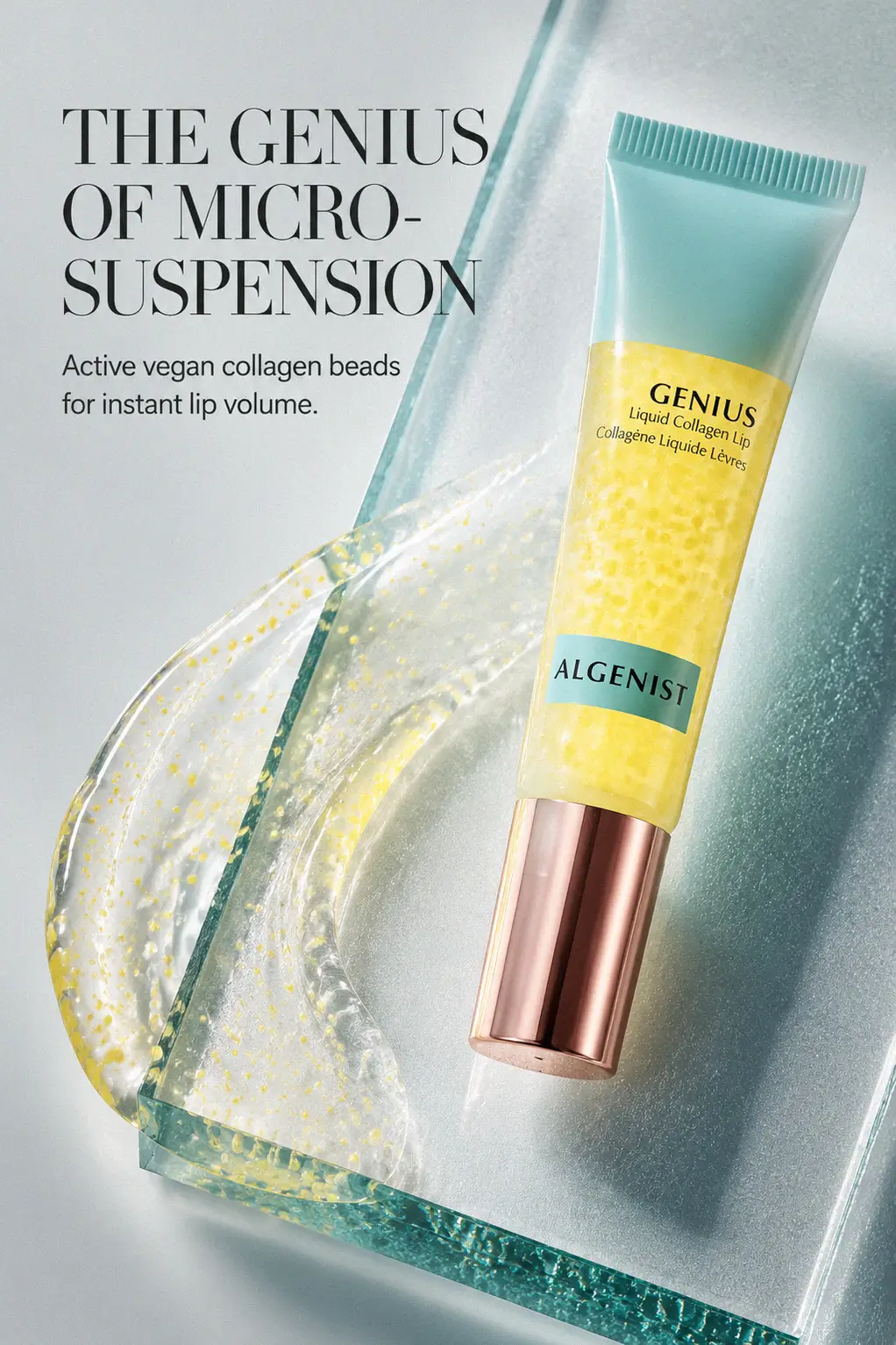 Algenist lip treatment on vanity