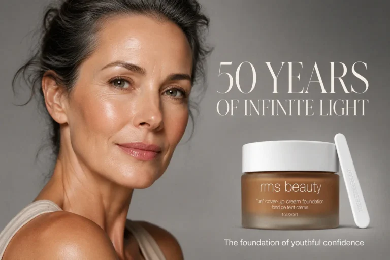 A jar of RMS Beauty UnCover-Up Cream Foundation showing its rich, creamy texture and dewy finish.