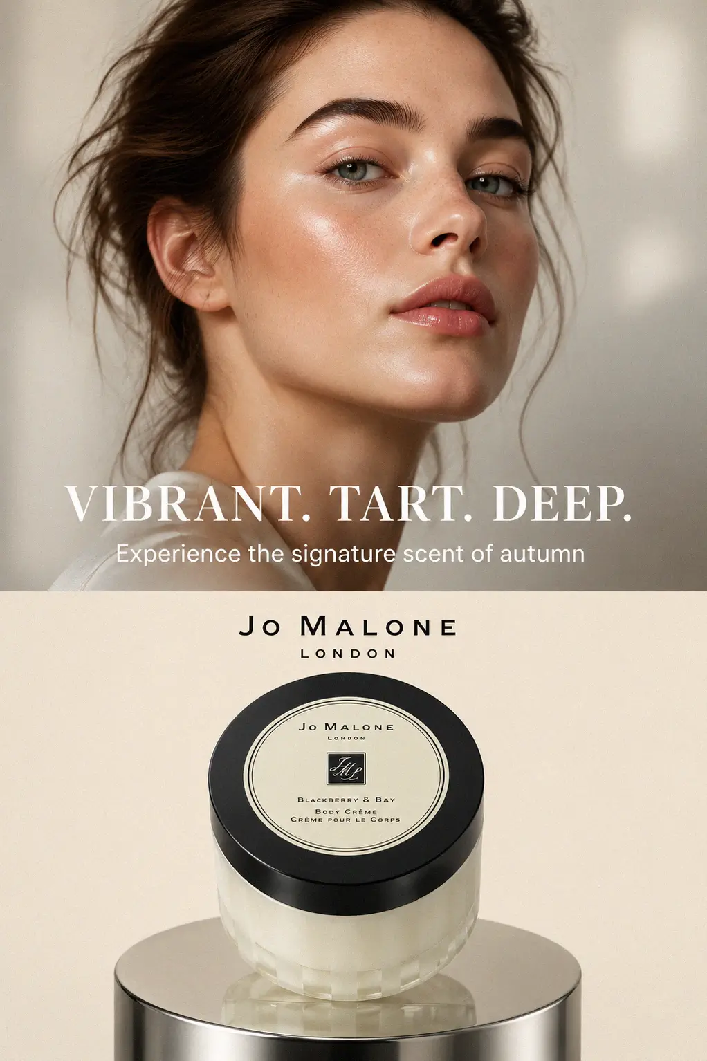 Luxury body cream in a curated bathroom setting