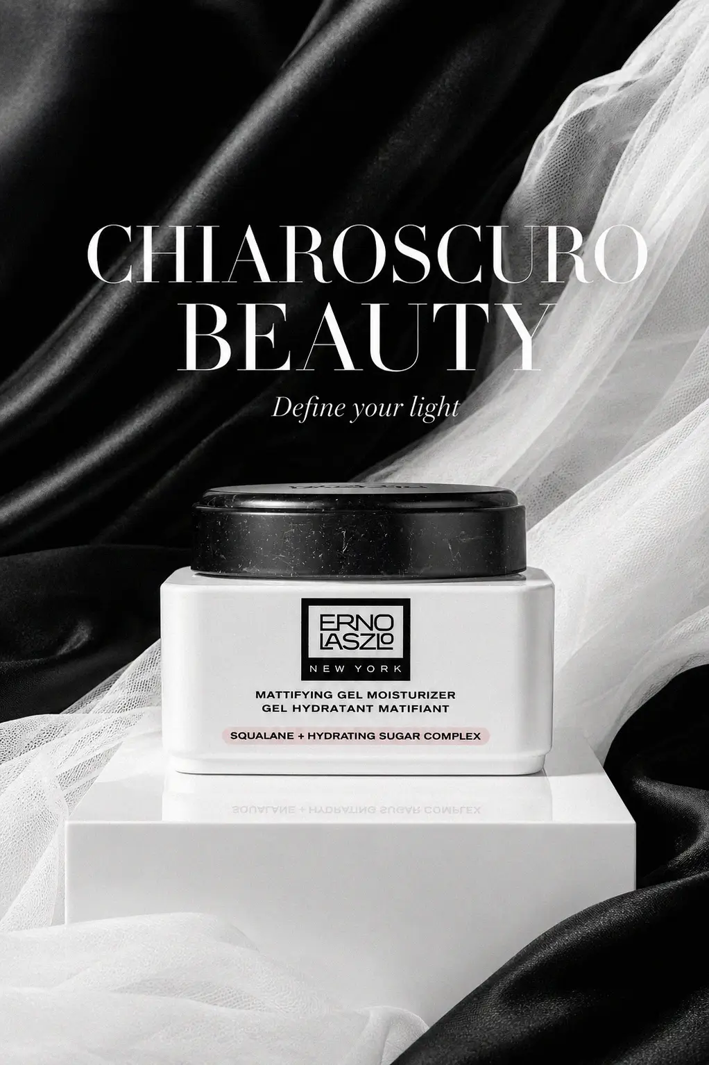 A vanity setup featuring the Erno Laszlo moisturizer