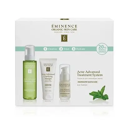 Eminence Acne Advanced 3-Step Treatment System organic skincare set