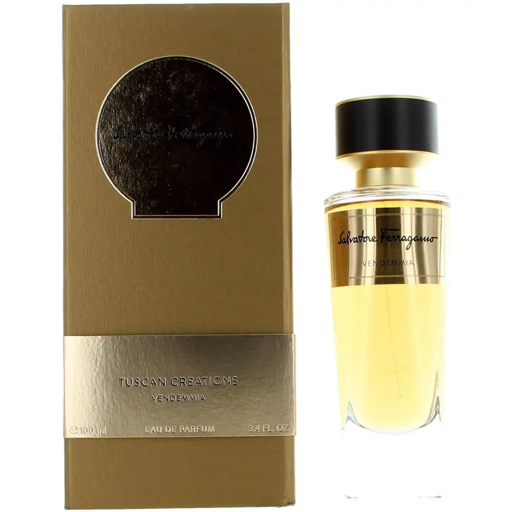 Salvatore Ferragamo Vendemmia Eau De Parfum bottle in a luxury setting