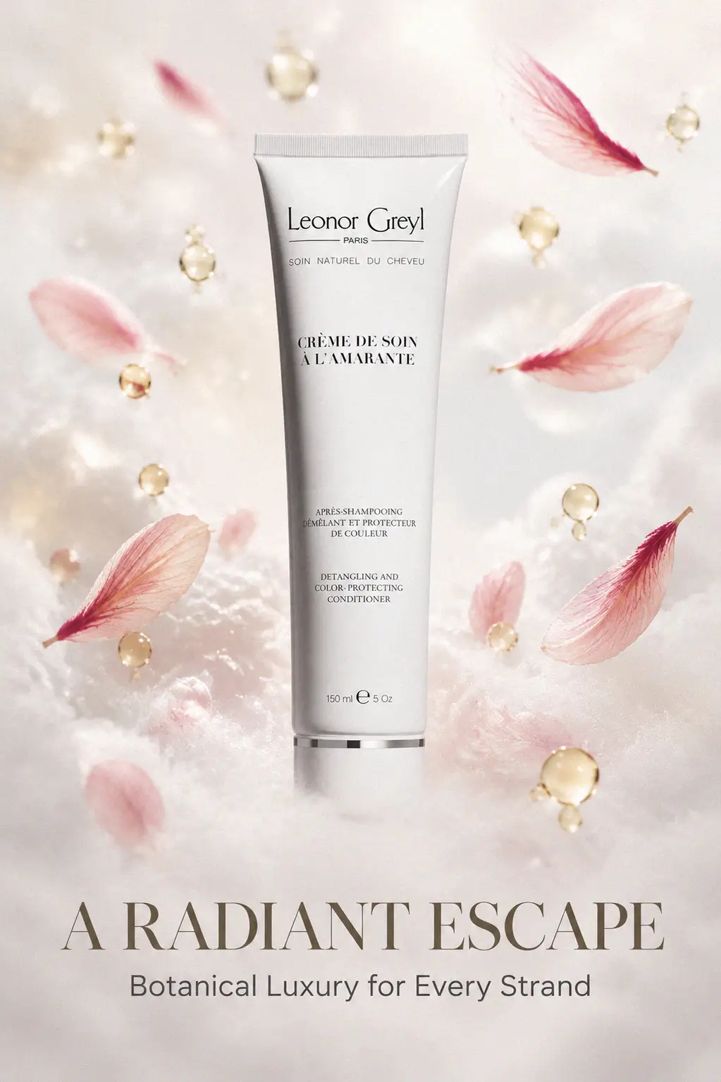 Luxury botanical hair conditioner tube
