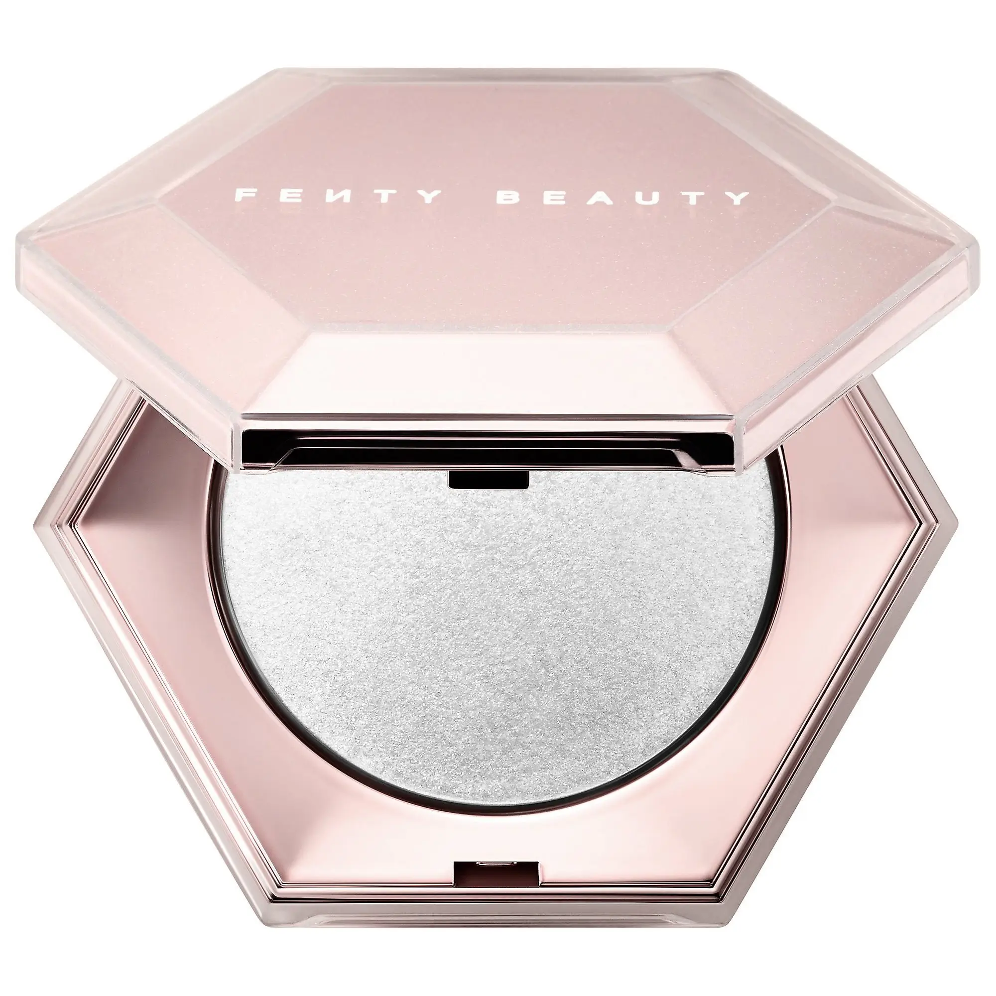 The Fenty Beauty Diamond Bomb All Over Diamond Veil in its jewel-like compact