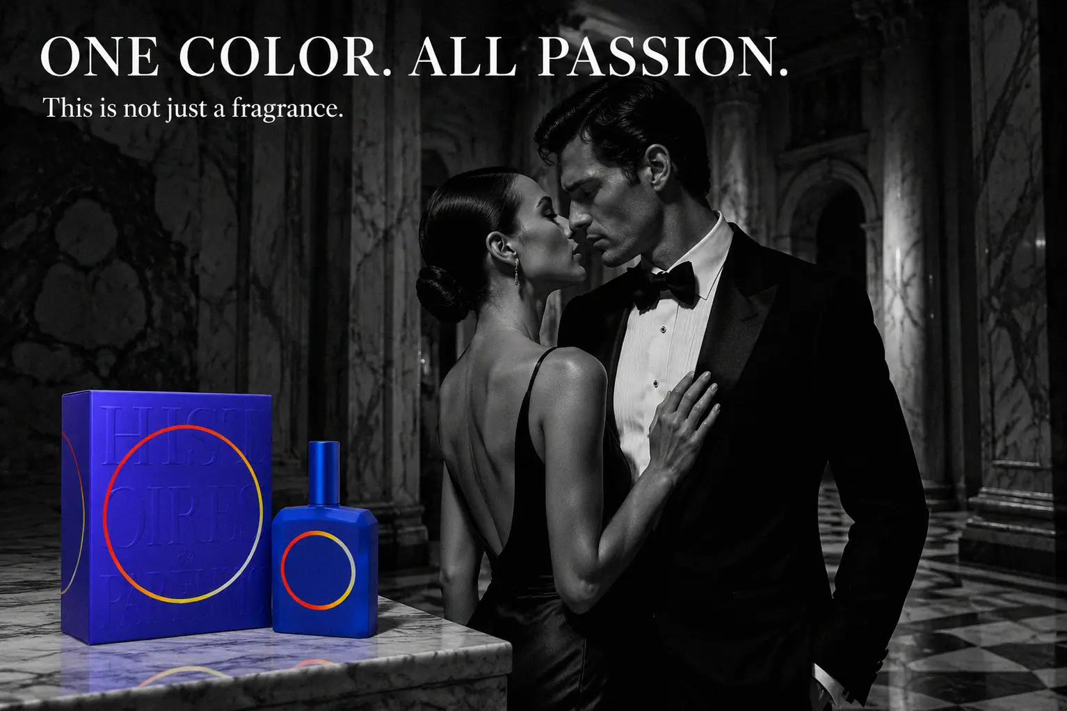 Histoires De Parfums This Is Not A Blue Bottle 1.3 displayed as a minimalist blue bottle with bold white lettering.