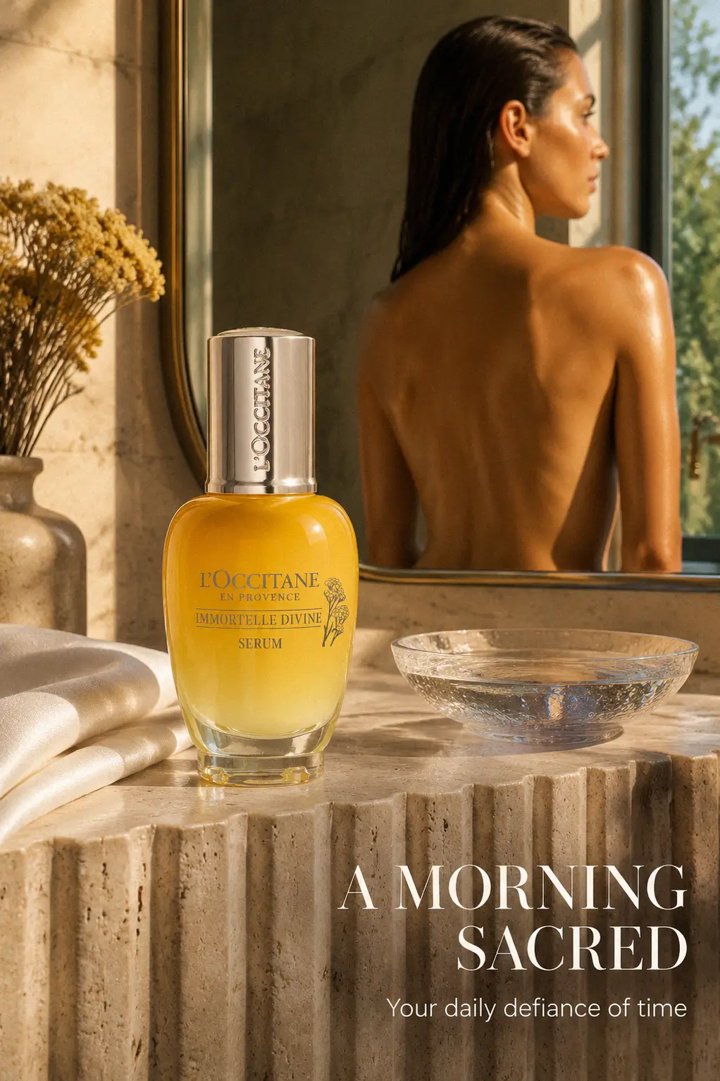 Silky skin texture after serum application