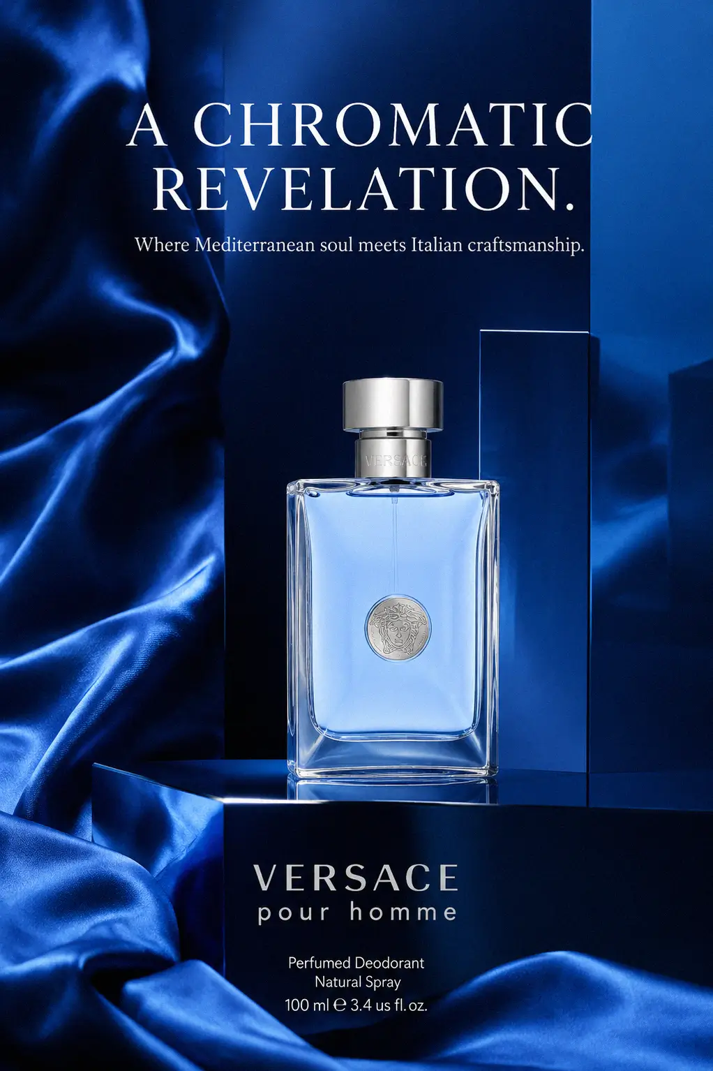Fresh Citrus and Cedar wood Finish Versace Pour Homme Perfumed Deodorant Spray