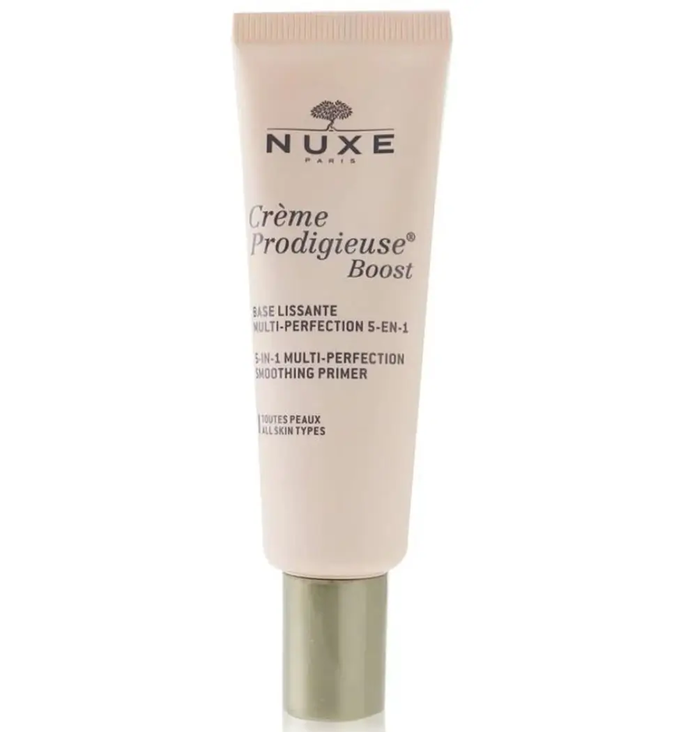 Nuxe Multi Perfection Smoothing Primer on a marble vanity