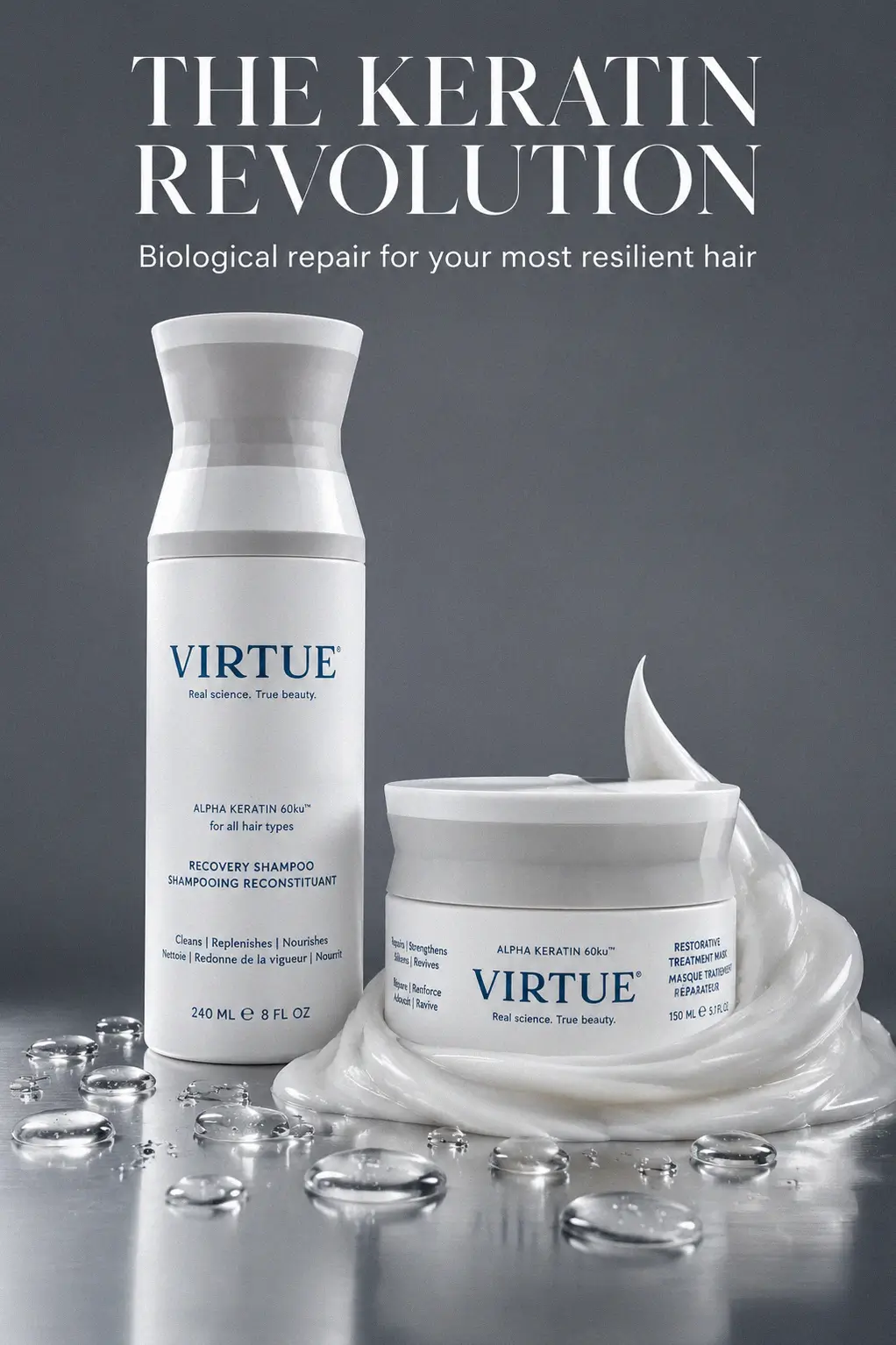 Restorative hair mask and recovery shampoo