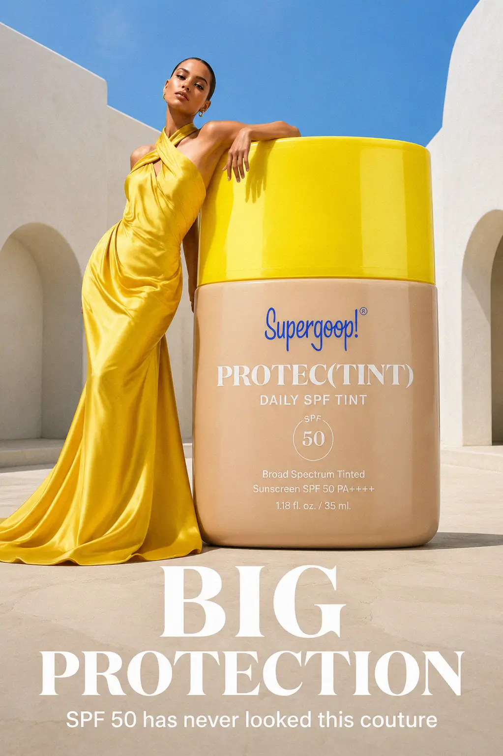 A refined beauty shot of Supergoop! Protec(tint) Daily Skin Tint