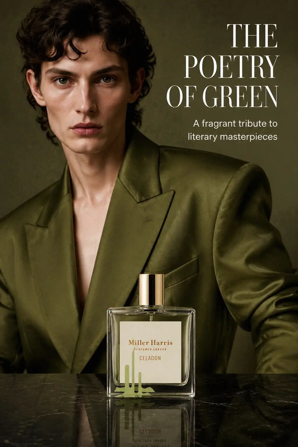 Miller Harris Celadon Eau De Parfum styled with luxury wardrobe items