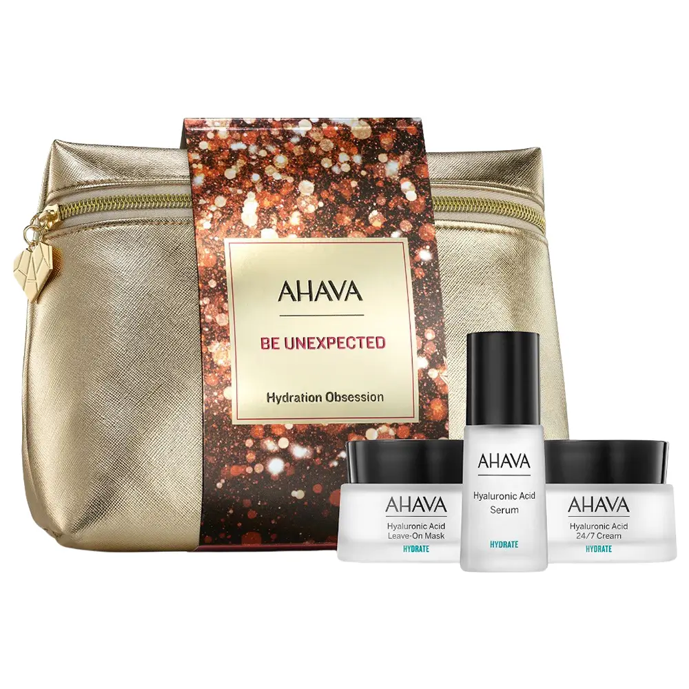 The AHAVA Be Unexpected Hydration Obsession Set displayed for a luxury skincare ritual