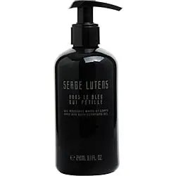 Serge Lutens Dans Le Bleu Qui Petille Liquid Soap on a marble vanity