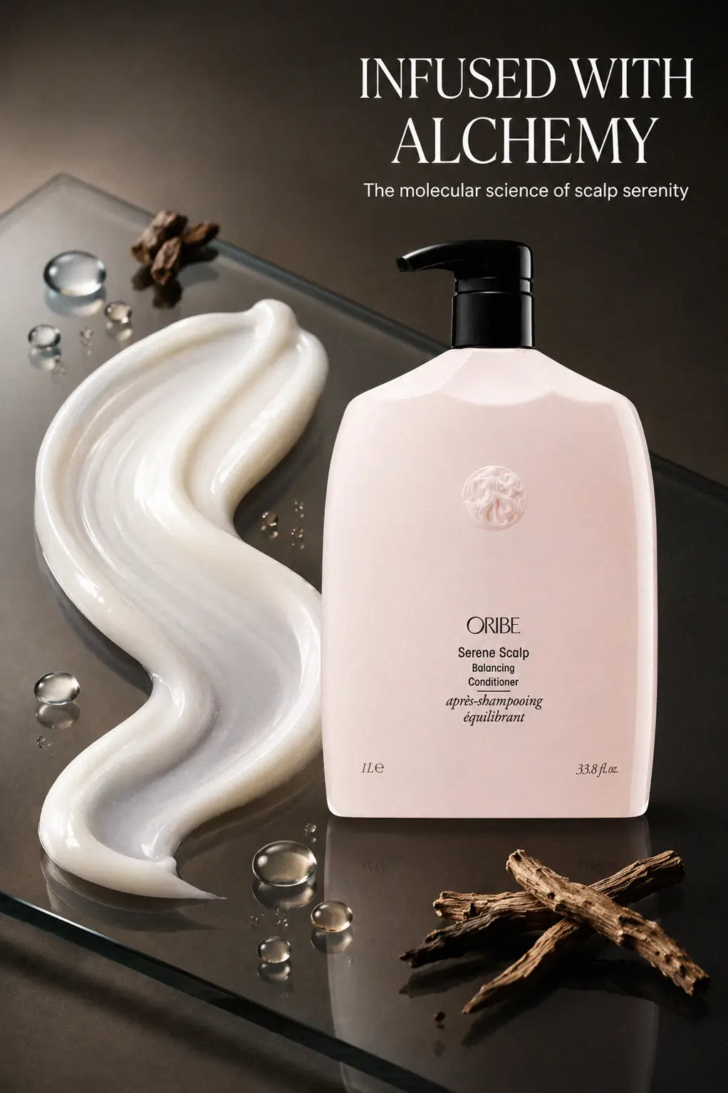 Close up of the creamy texture of Oribe Serene Scalp Balancing Conditioner