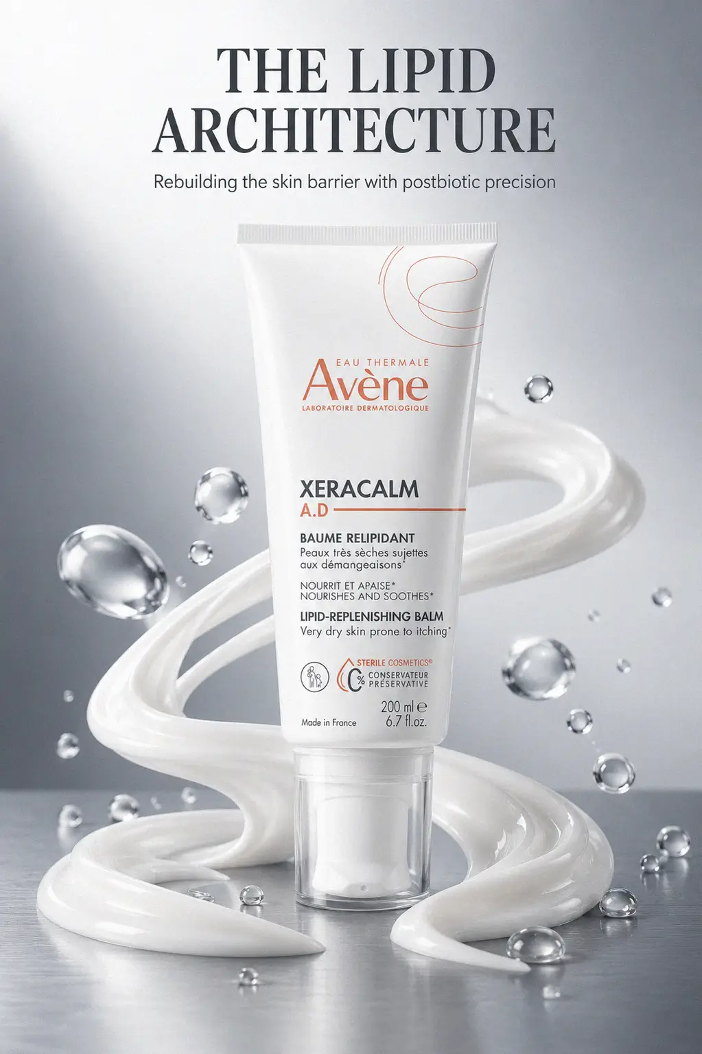 Applying Avène XeraCalm A.D Lipid-Replenishing Balm as part of a luxury body ritual