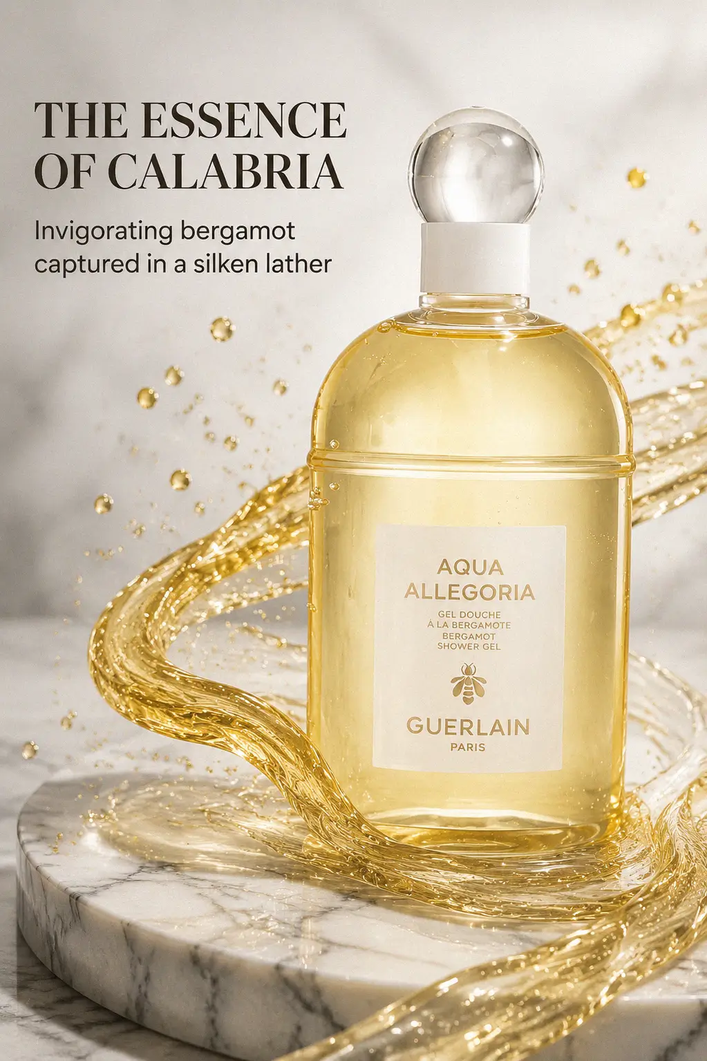 Close up of the citrus scented lather of a luxury shower gel
