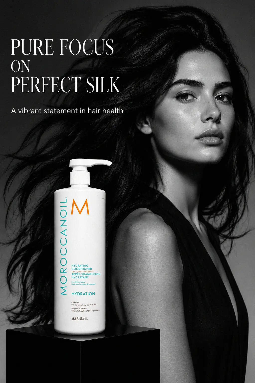 Hydrated hair texture close up