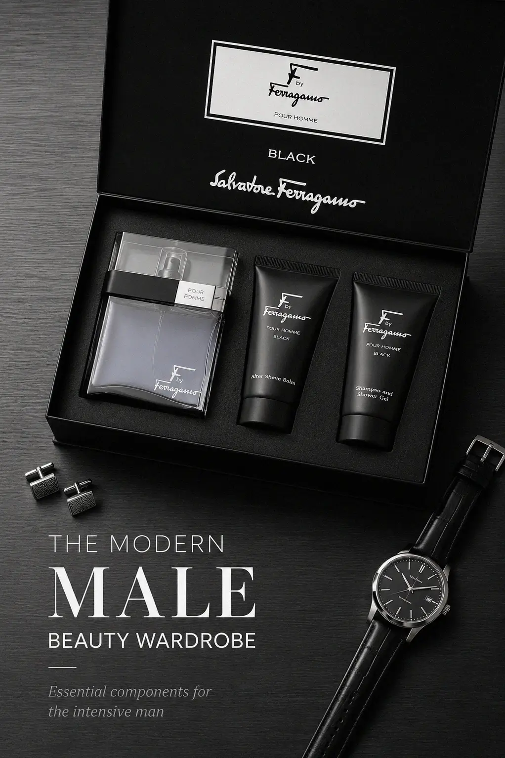 Full grooming set items from Salvatore Ferragamo